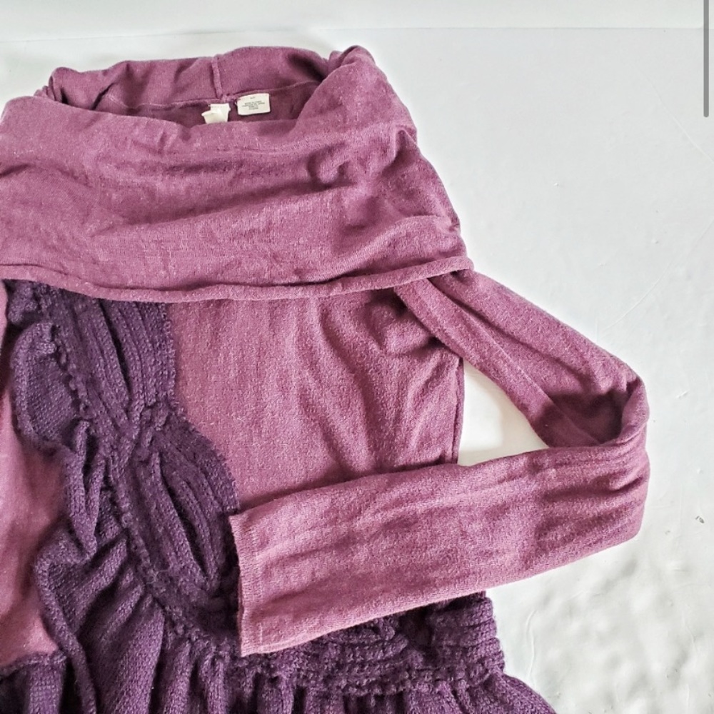 🛑SOLD🛑 Anthropologie Moth Purple Cowl Sweater - Picture 4 of 9